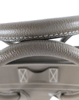 Pre-Loved Luggage Tote Leather Mini with Silver Hardware, Taupe