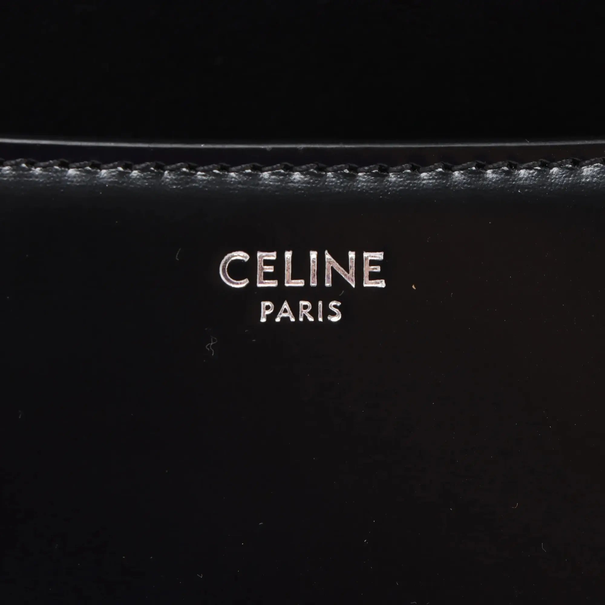 Pre-Loved Triomphe Shoulder Bag Leather with Silver Hardware, Black