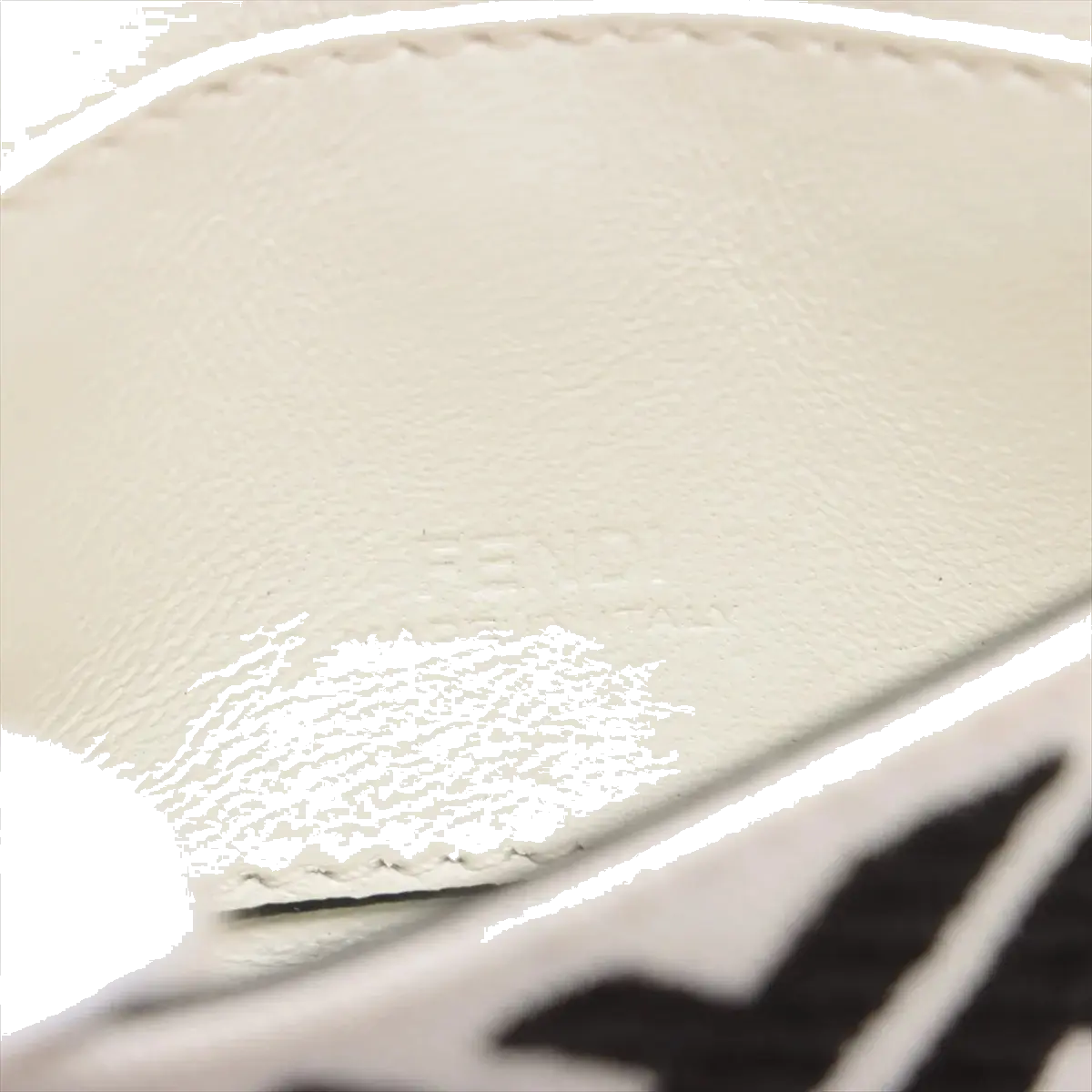 Pre-Loved Baguette Crossbody Bag Monogram Canvas Nano with Silver Hardware, White and Black