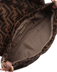 Pre-Loved Mia Shoulder Bag Zucca Coated Canvas with Gold Hardware, Brown