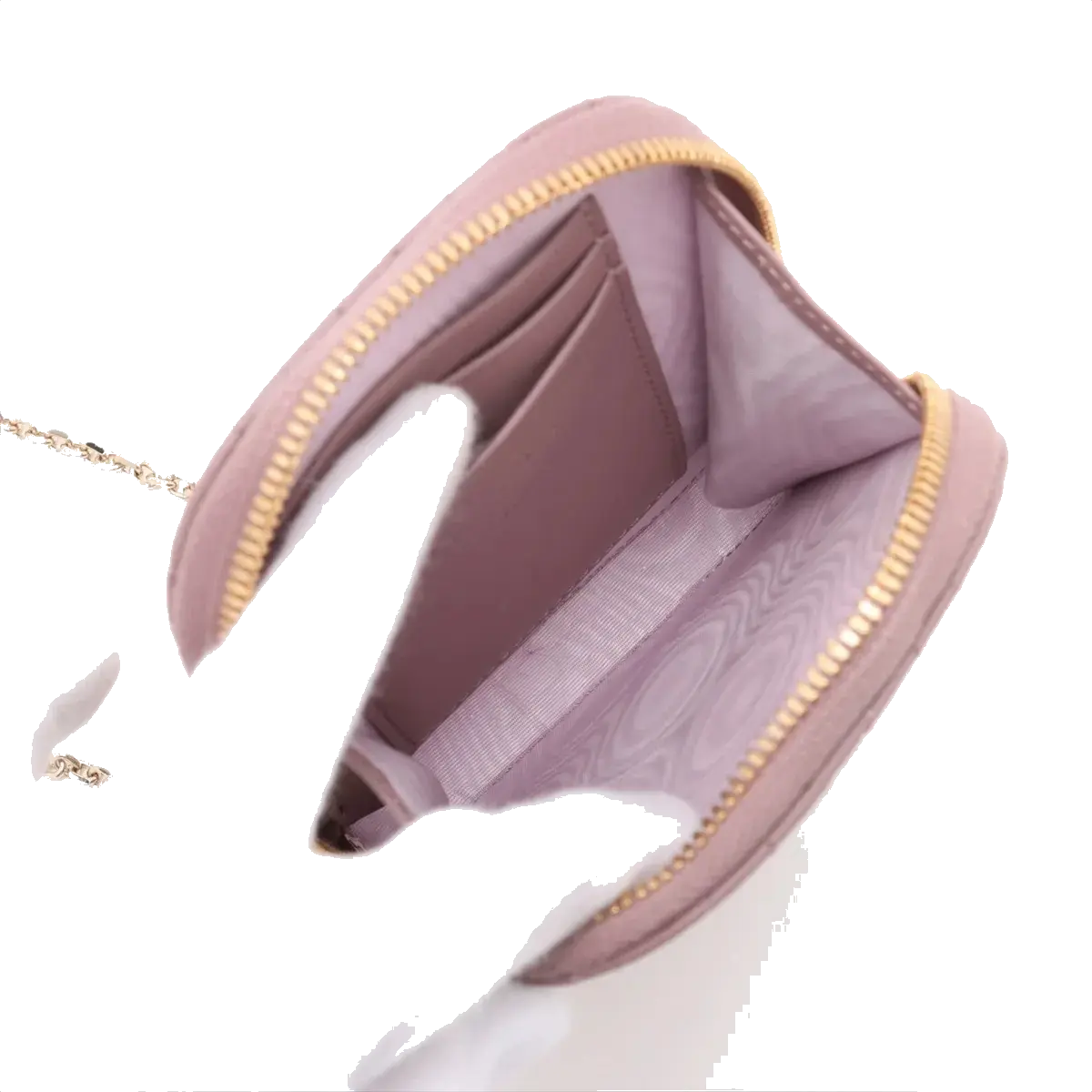 Pre-Loved Lady Dior Phone Holder Phone Holder Crossbody Bag Cannage Leather Small with Gold Hardware, Mauve Pink