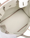 Pre-Loved Birkin Handbag Leather 30 with Gold Hardware, White