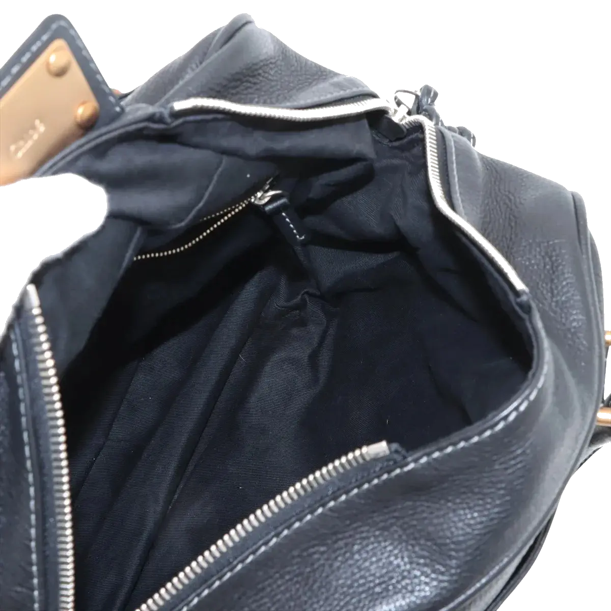 Pre-Loved Paddington Handbag Leather with Aged Gold Hardware, Black