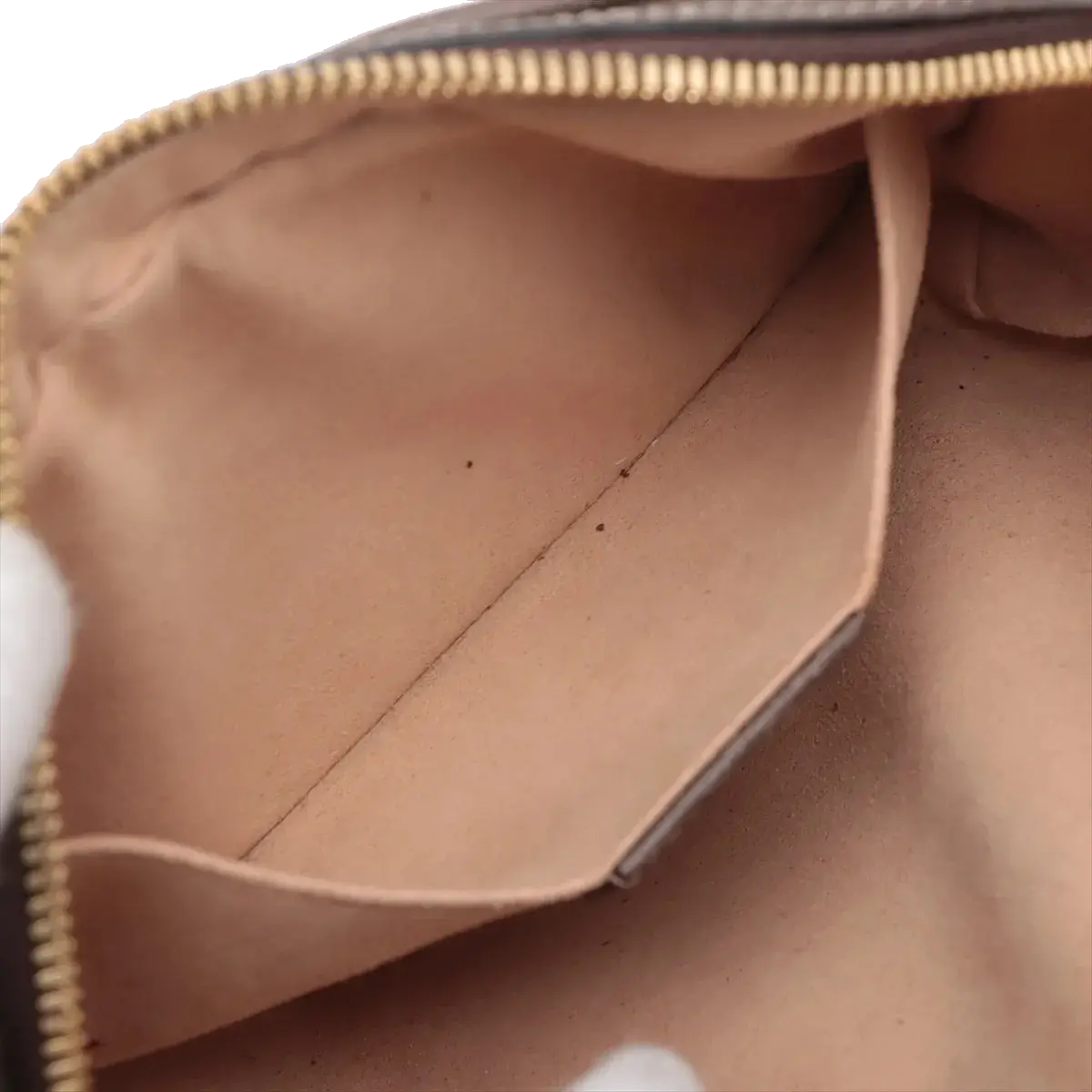 Pre-Loved Ophidia Belt Bag Monogram Coated Canvas Small with Gold Hardware, Beige Ebony