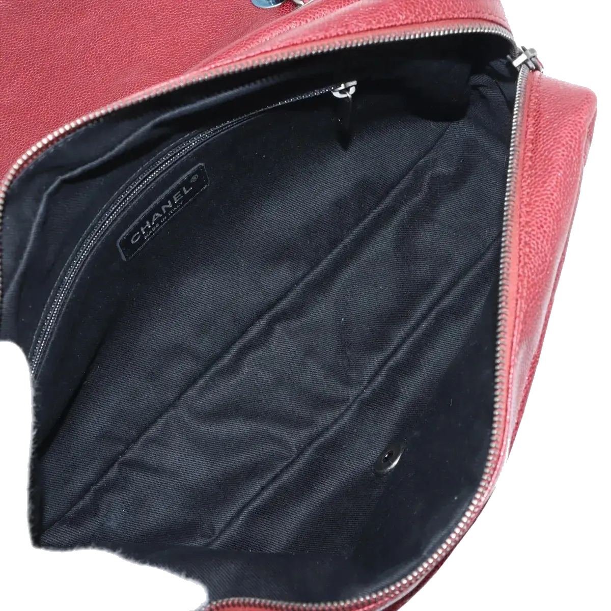 Pre-Loved Easy Flap Shoulder Bag Quilted Leather with Silver Hardware, Red