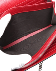 Pre-Loved Dionysus Wallet on Chain Crossbody Bag Leather Mini with Aged Silver Hardware, Red