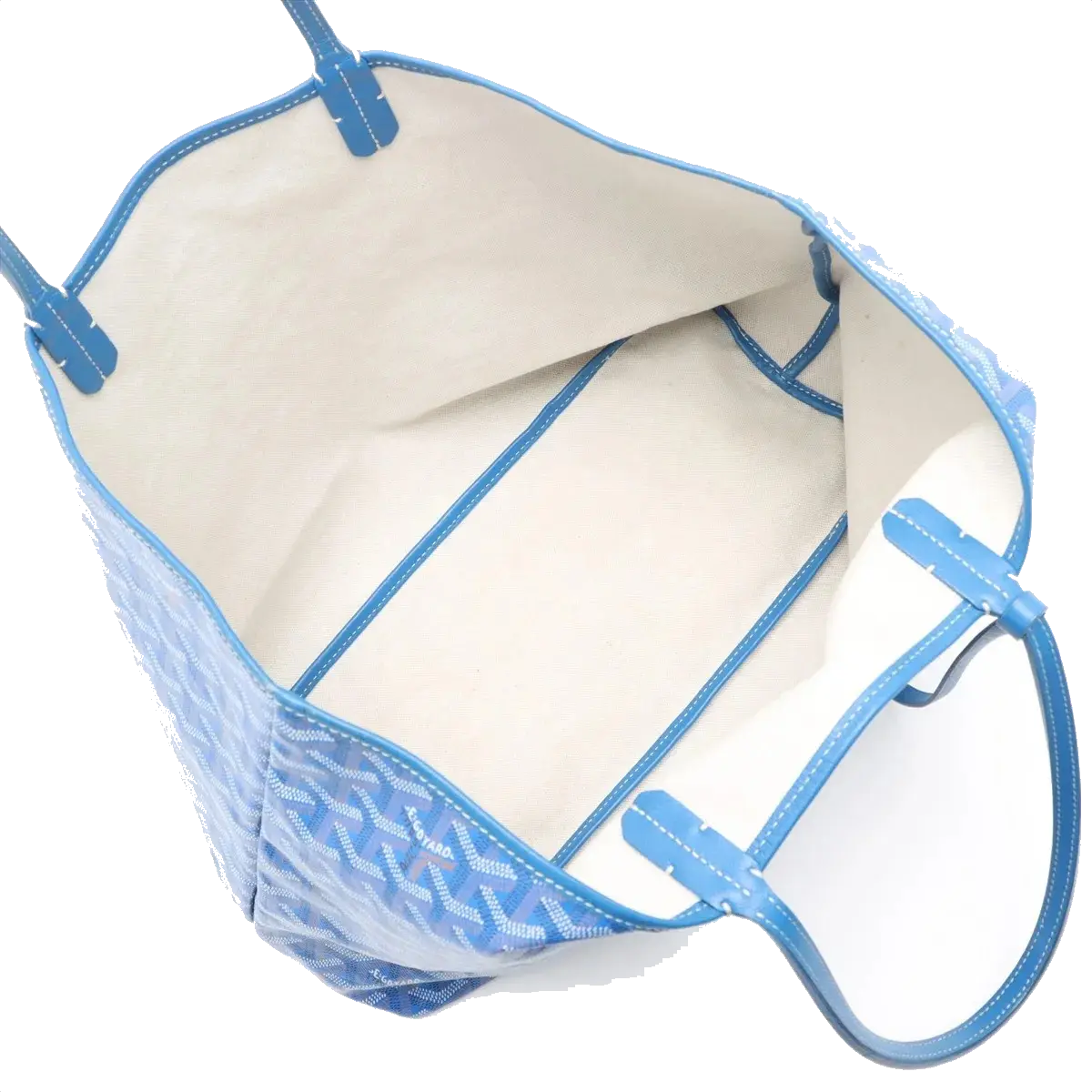 Pre-Loved Saint Louis Tote Goyardine Coated Canvas PM with Silver Hardware, Blue