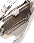 Pre-Loved Peekaboo Handbag Leather with Silver Hardware, Metallic Gold