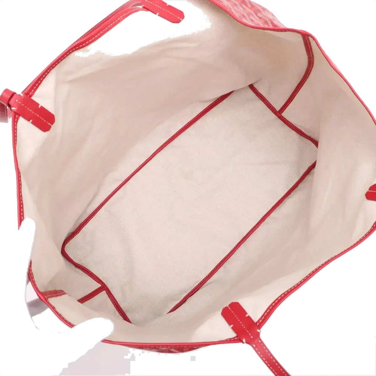 Pre-Loved Saint Louis Tote Goyardine Chevron Coated Canvas GM with Silver Hardware, Red