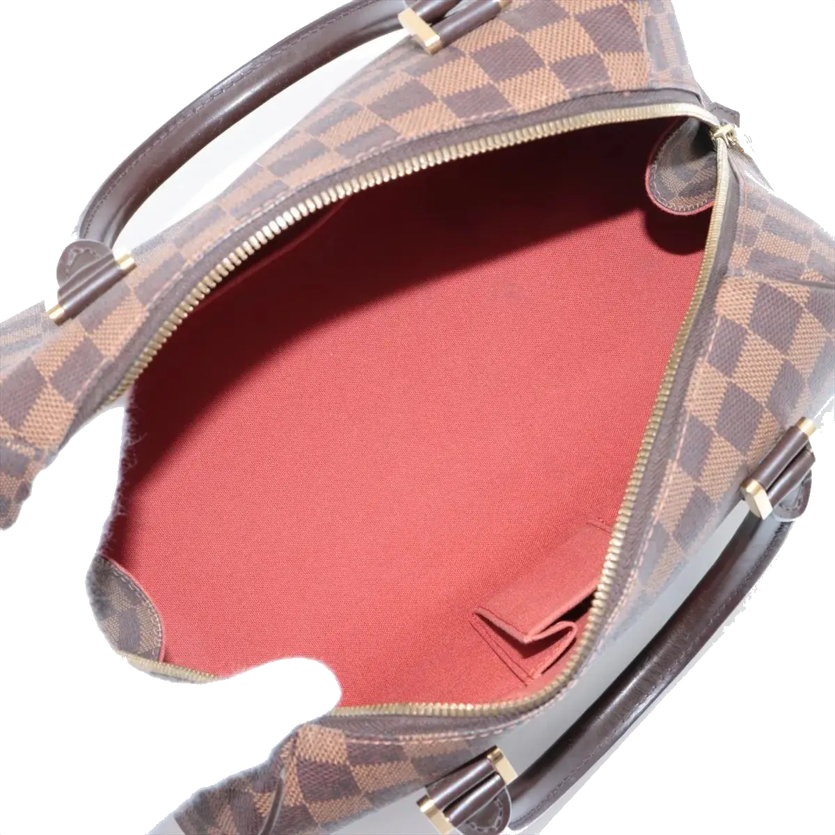 Pre-Loved Ribera MM Handbag Damier Coated Canvas MM with Gold Hardware, Brown