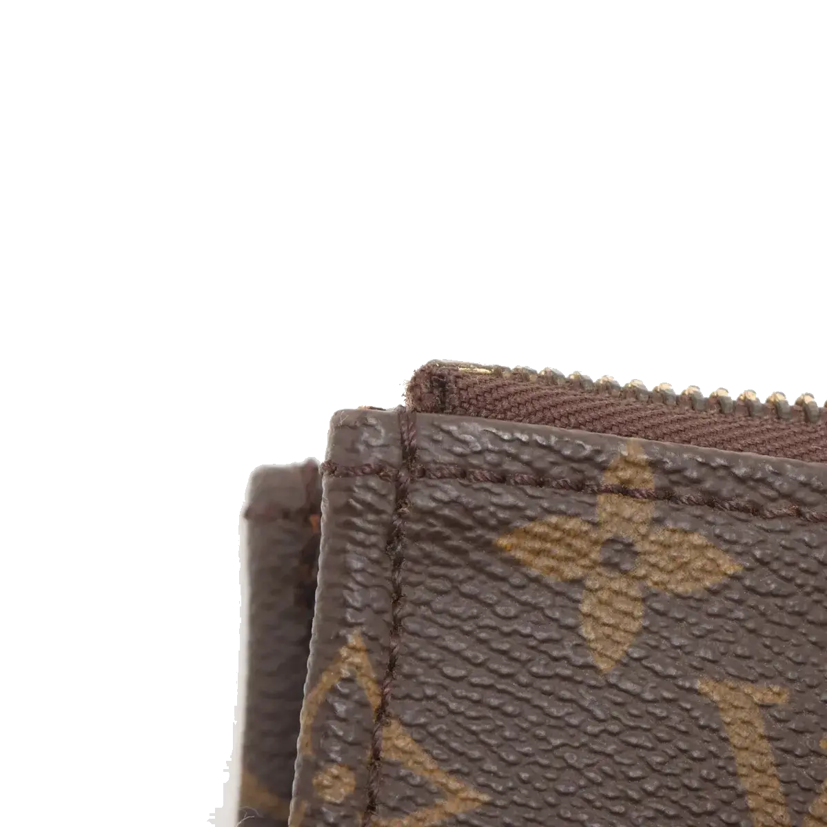 Pre-Loved Poche Documents Clutch Monogram Coated Canvas with Gold Hardware, Brown
