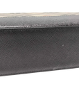 Pre-Loved Shoulder Bag Nova Check Coated Canvas with Silver Hardware, Beige and Black