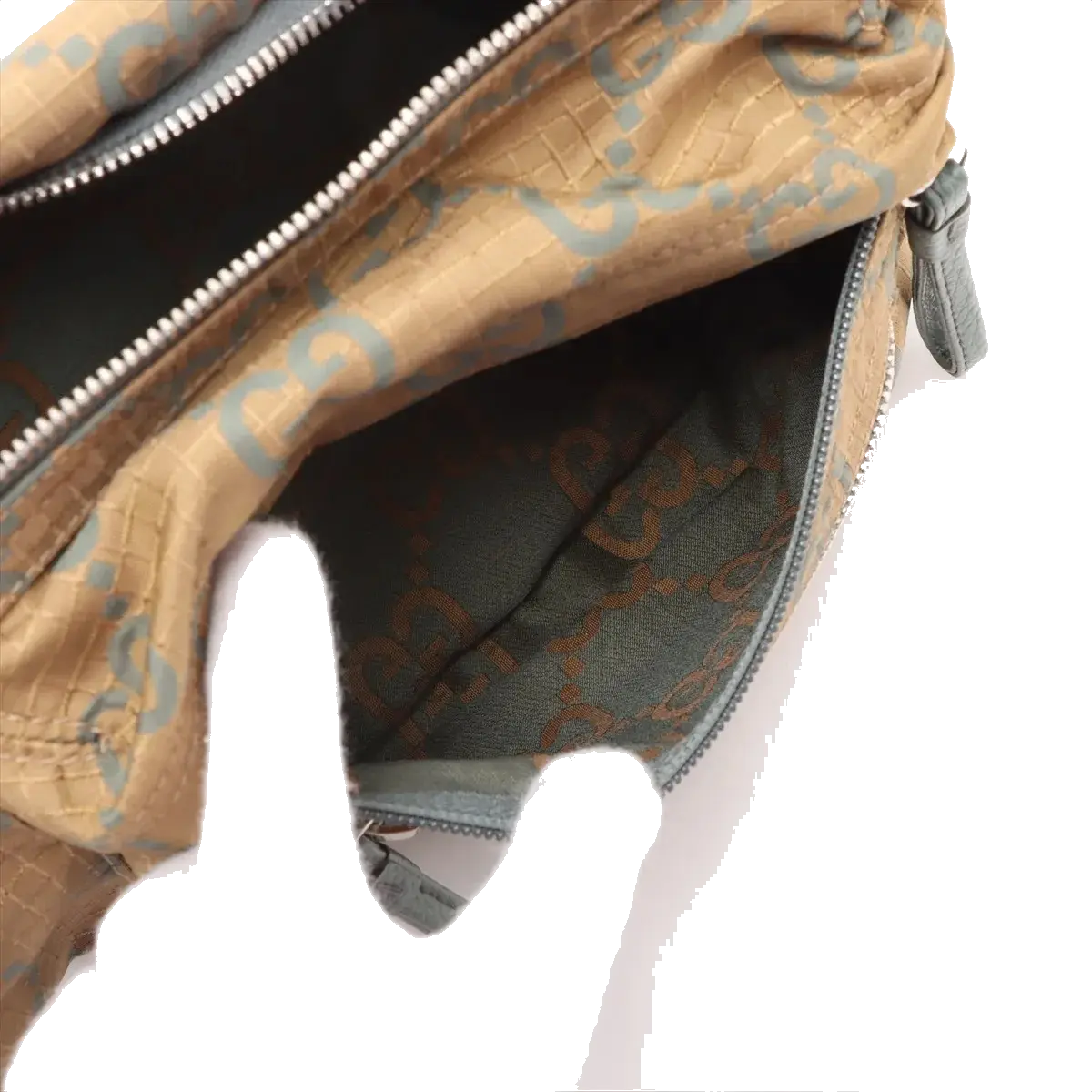 Pre-Loved GG Ripstop Belt Bag Monogram Nylon with Silver Hardware, Beige