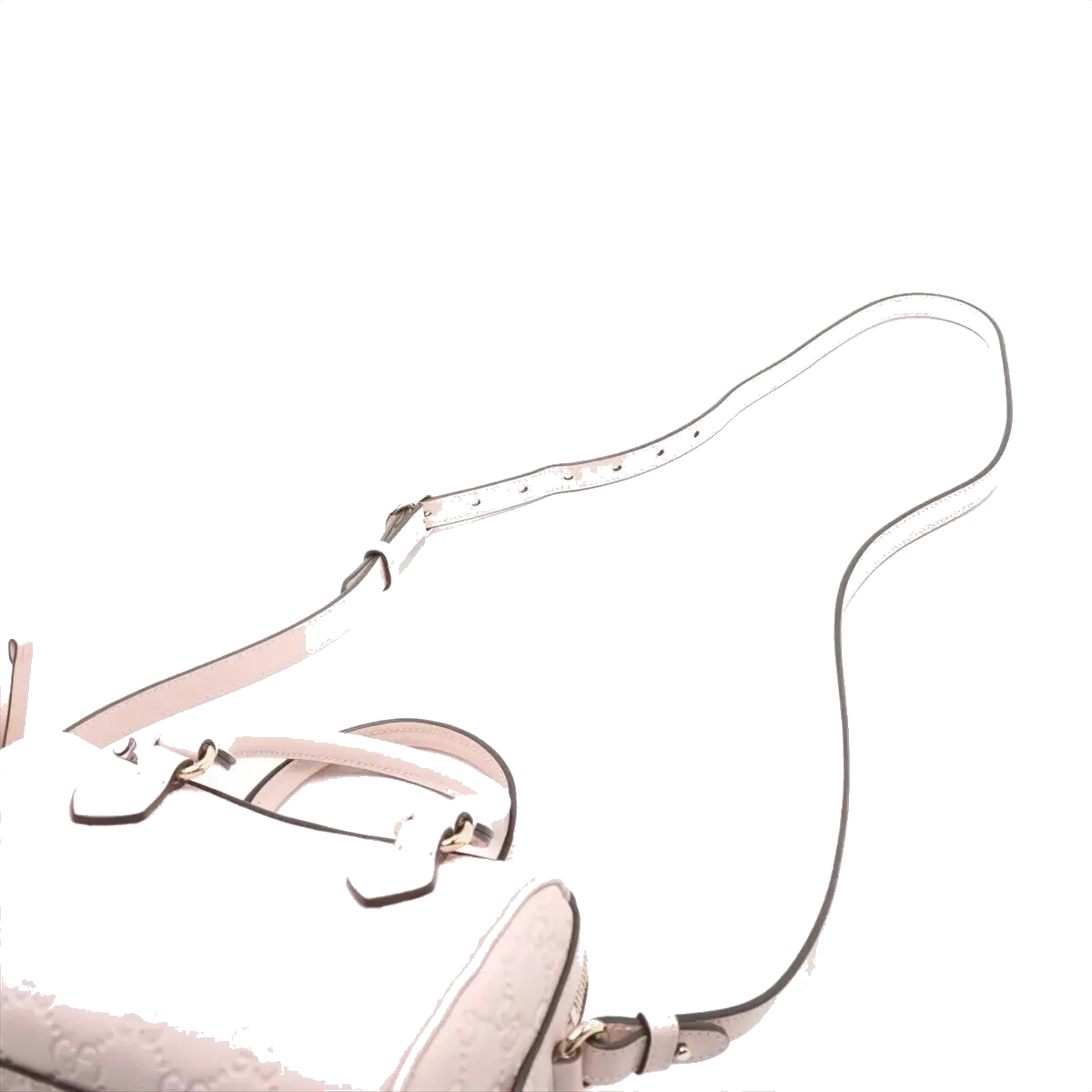 Pre-Loved Boston Bag Handbag Guccissima Leather Mini with Gold Hardware, Light Pink