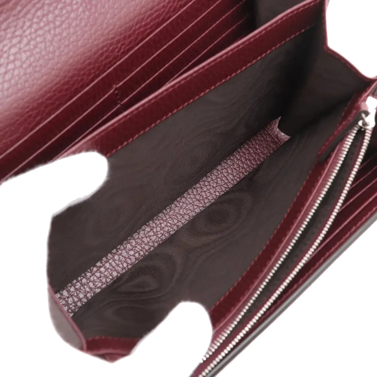 Pre-Loved Dionysus Chain Wallet Crossbody Bag Leather Mini with Aged Silver Hardware, Burgundy