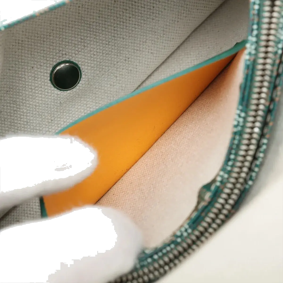 Pre-Loved Plumet Crossbody Bag Goyardine Chevron Coated Canvas with Silver Hardware, Green