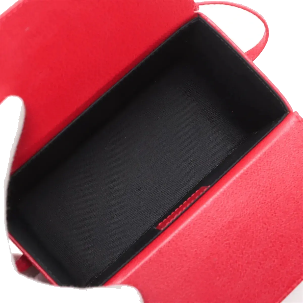 Pre-Loved Lady Dior Vanity Handbag Cannage Leather Mini with Silver Hardware, Red