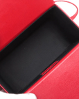 Pre-Loved Lady Dior Vanity Handbag Cannage Leather Mini with Silver Hardware, Red