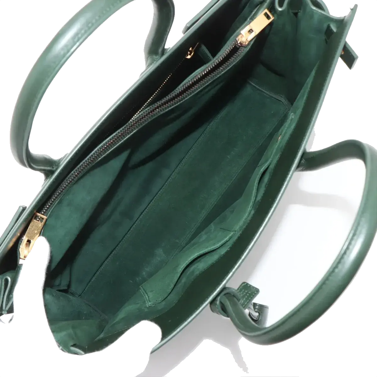 Pre-Loved Sac de Jour Tote Leather Small with Gold Hardware, Dark Green
