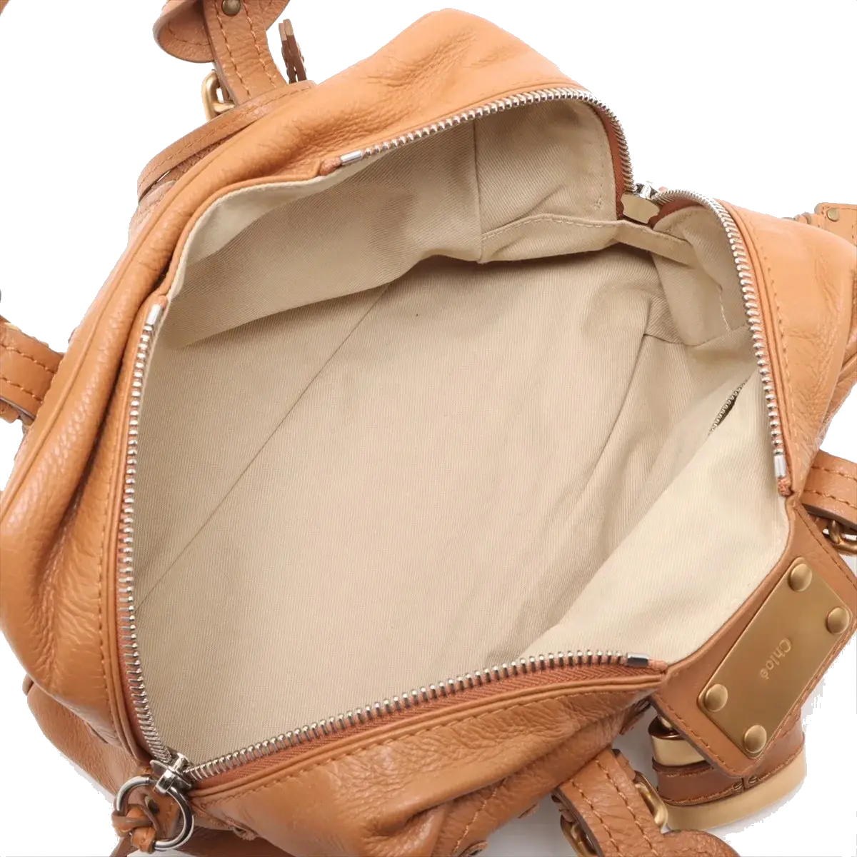 Pre-Loved Paddington Handbag Leather with Aged Gold Hardware, Tan