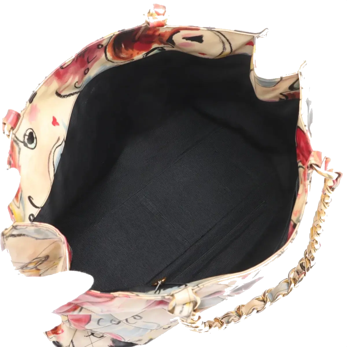 Pre-Loved Graffiti CC Tote Tote Quilted Coated Canvas with Gold Hardware, Multicolor