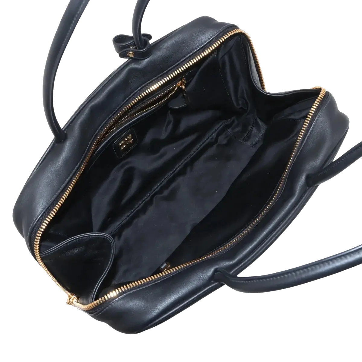 Pre-Loved Bowling Bag Handbag Leather with Gold Hardware, Black
