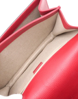Pre-Loved Interlocking G Crossbody Bag Plain Leather with Gold Hardware Small, Red