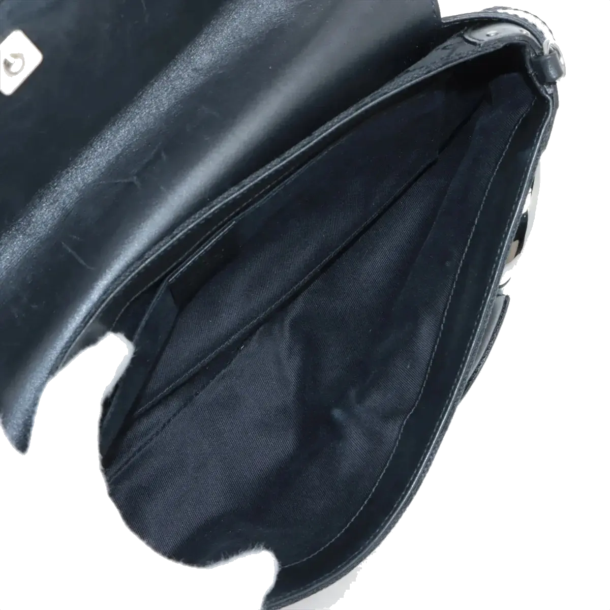 Pre-Loved Horsebit Chain Clutch Clutch Monogram Coated Canvas with Silver Hardware, Black