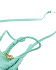 Pre-Loved Andiamo Handbag Intrecciato Leather Mini with Gold Hardware, Mint Green