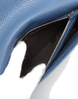 Pre-Loved Interlocking G Wallet on Chain Crossbody Bag Leather with Gold Hardware, Blue