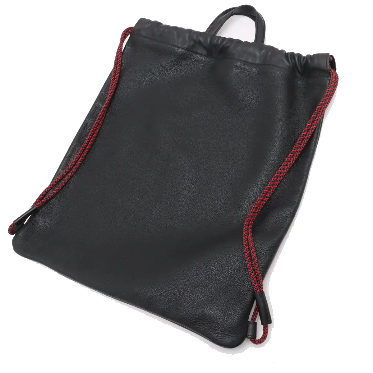 Pre-Loved Logo Print Drawstring Backpack Leather Medium with Black Hardware, Black