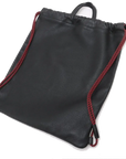 Pre-Loved Logo Print Drawstring Backpack Leather Medium with Black Hardware, Black
