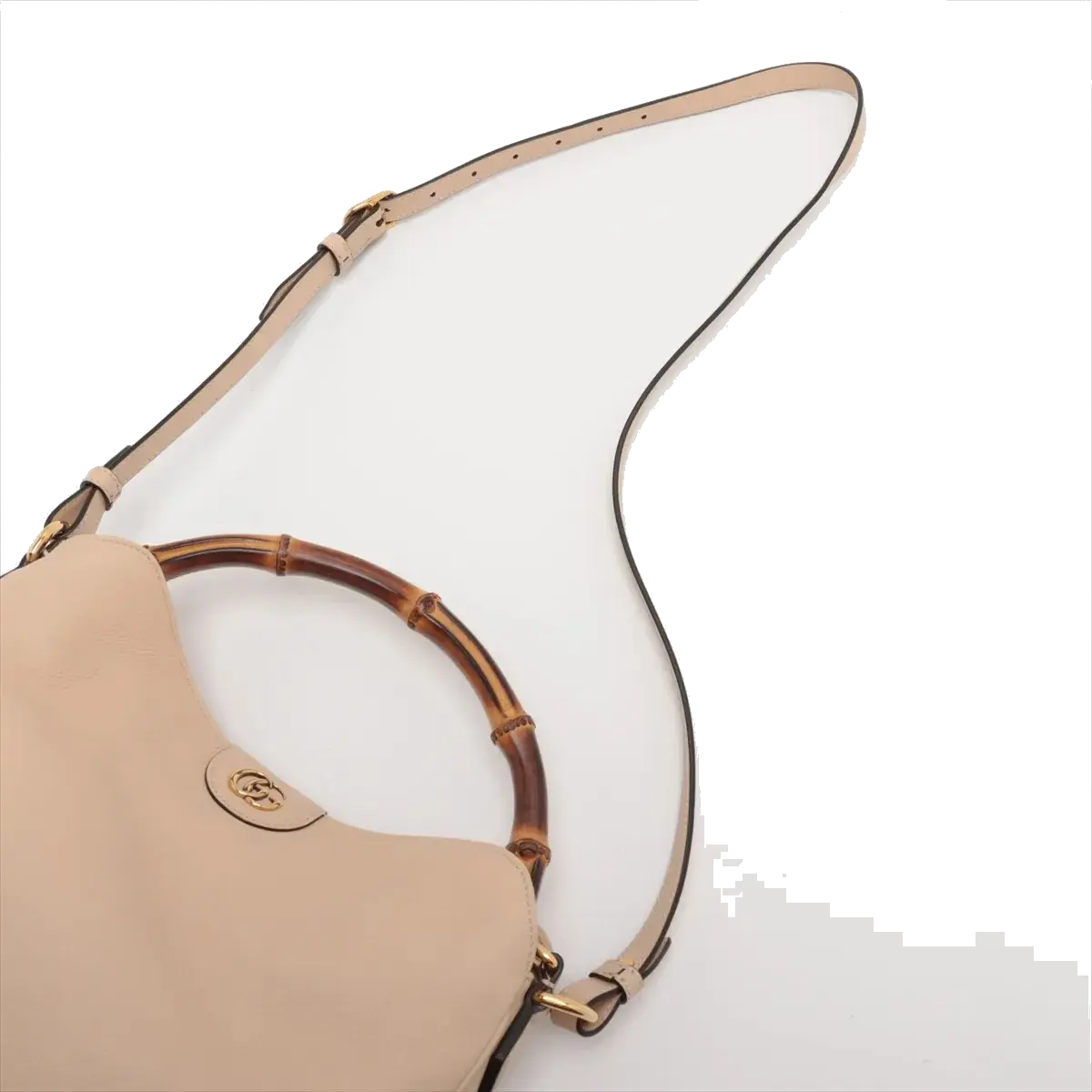 Pre-Loved Diana Bamboo Shoulder Bag Leather Medium with Gold Hardware, Beige