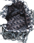 Pre-Loved Oblique Net Tote Tote Oblique Coated Canvas with Gold Hardware, Navy Blue and Beige