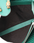 Pre-Loved Dionysus Wallet on Chain Crossbody Bag Leather Mini with Aged Gold and Silver Hardware, Green
