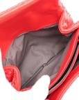 Pre-Loved Intrecciato Clutch Clutch Intrecciato Leather with Silver Hardware, Coral Red