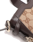 Pre-Loved Jackie Crossbody Bag Monogram Coated Canvas Mini with Gold Hardware, Beige Brown