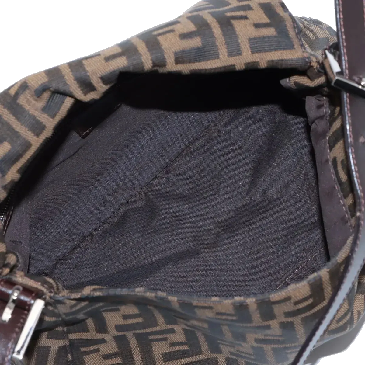Pre-Loved Mamma Baguette Shoulder Bag Zucca Coated Canvas with Silver Hardware, Brown/Tobacco