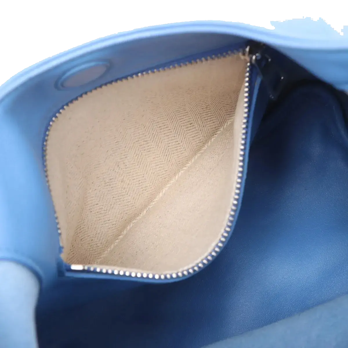 Pre-Loved Squeeze Shoulder Bag Leather Small with Silver Hardware, Blue