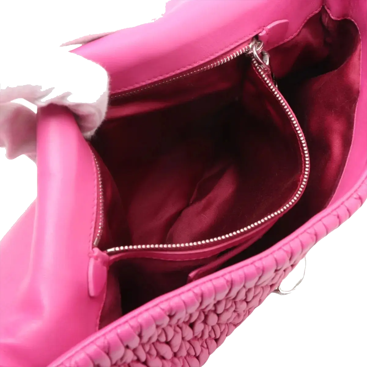Pre-Loved Crystal Matelassé Shoulder Bag Matelassé Leather with Silver Hardware, Pink