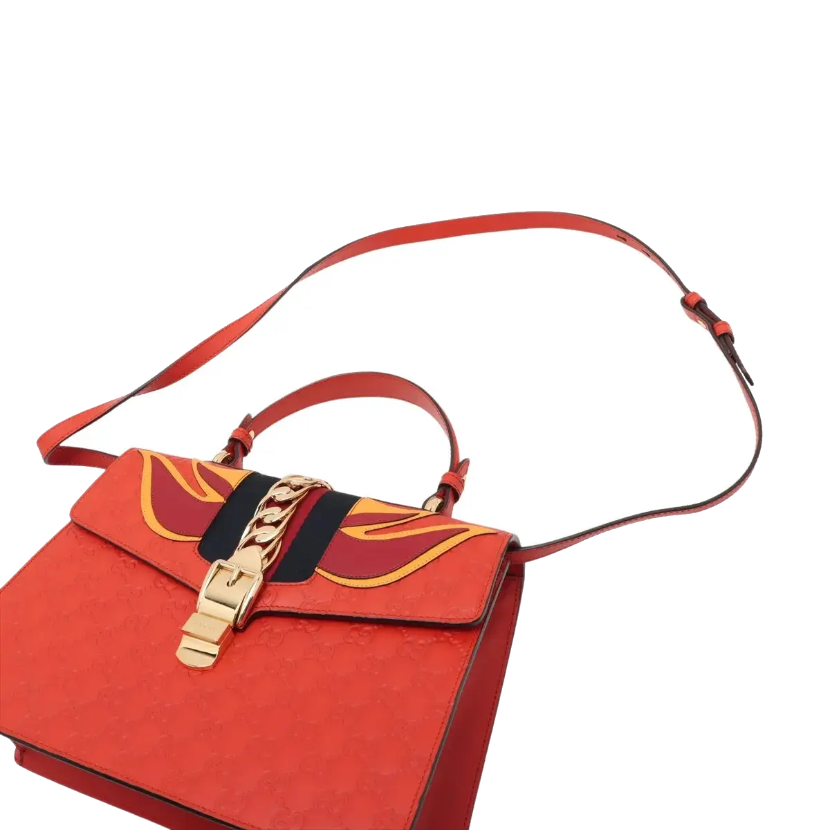 Pre-Loved Sylvie Handbag Monogram Leather Medium with Gold Hardware, Red