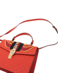 Pre-Loved Sylvie Handbag Monogram Leather Medium with Gold Hardware, Red