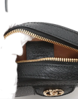 Pre-Loved Ophidia Round Mini Crossbody Bag Leather Mini with Gold Hardware, Black
