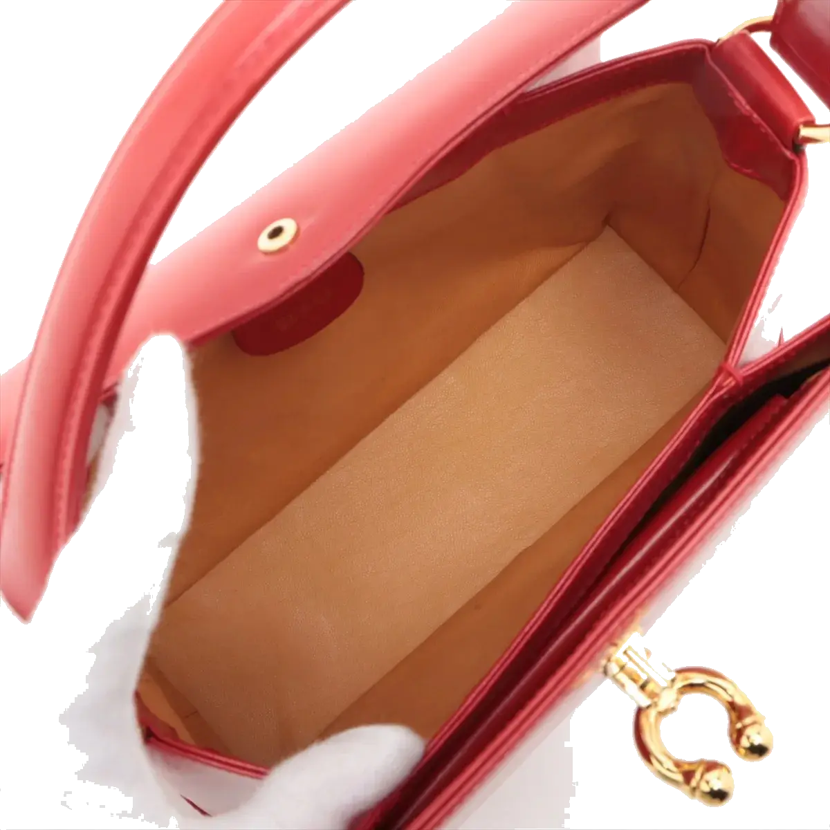 Pre-Loved Handbag Leather with Gold Hardware, Red