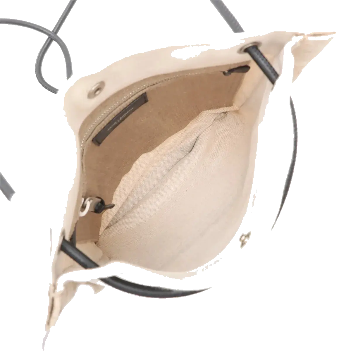 Pre-Loved Université Flat Crossbody Pouch Crossbody Bag Plain Canvas with Silver Hardware, Beige