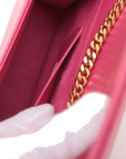 Pre-Loved Kate Tassel Shoulder Bag Leather Medium with Gold Hardware, Pink