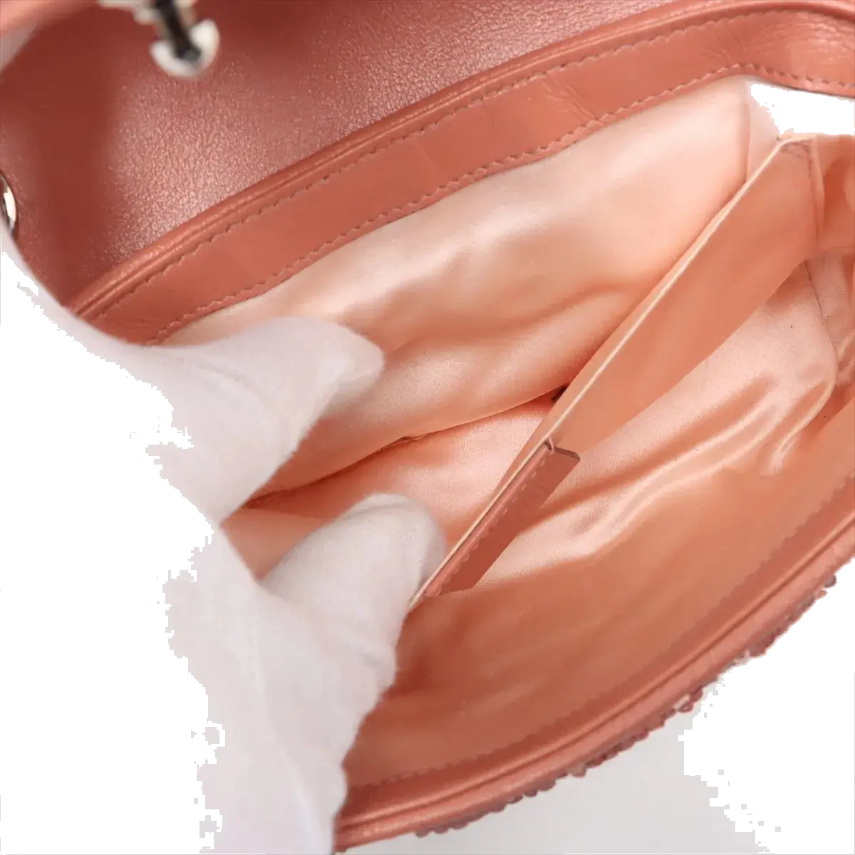 Pre-Loved GG Marmont Shoulder Bag Quilted Sequins Mini with Silver Hardware, Pink