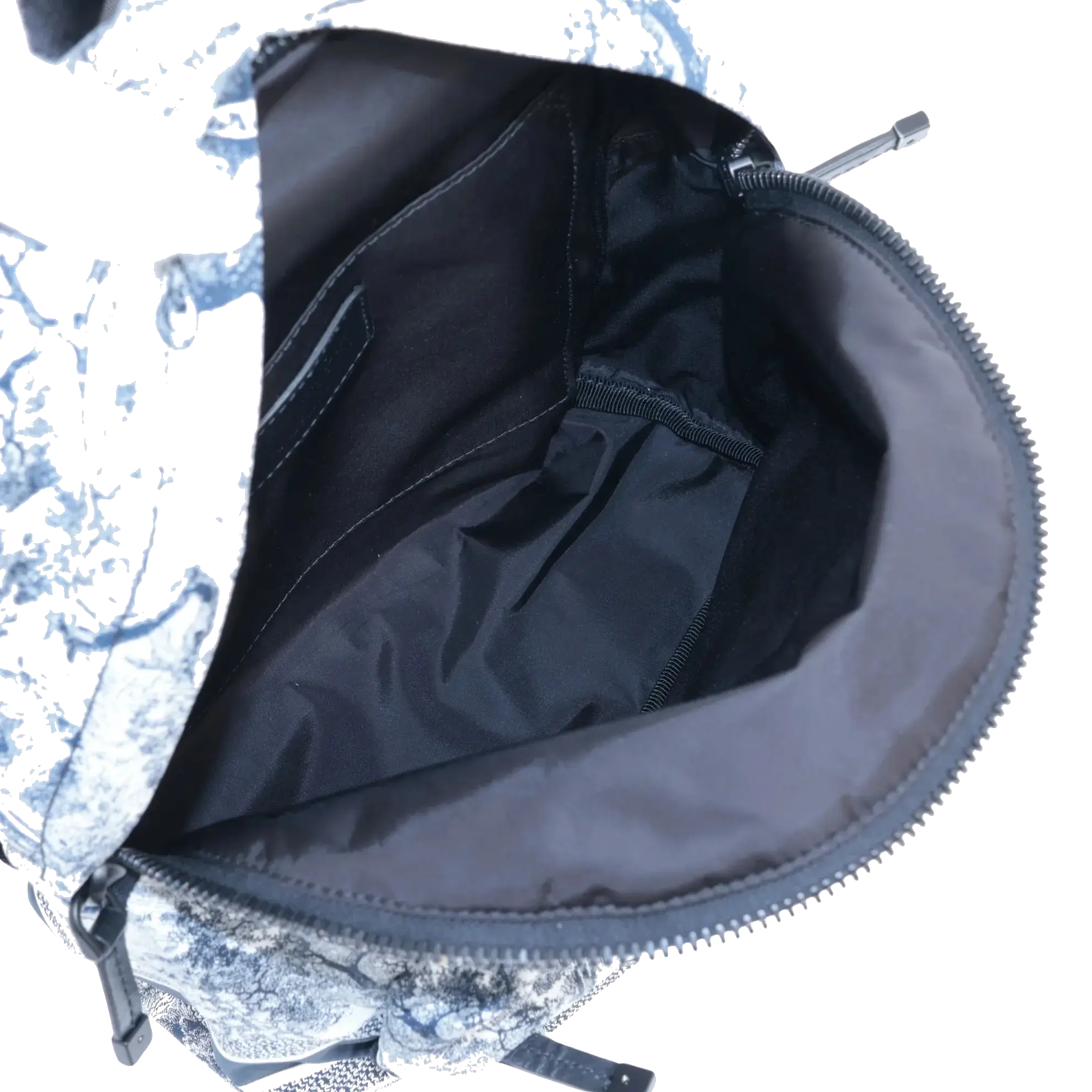 Pre-Loved DiorTravel Backpack Toile de Jouy Coated Canvas Medium with Black Hardware, White and Navy Blue