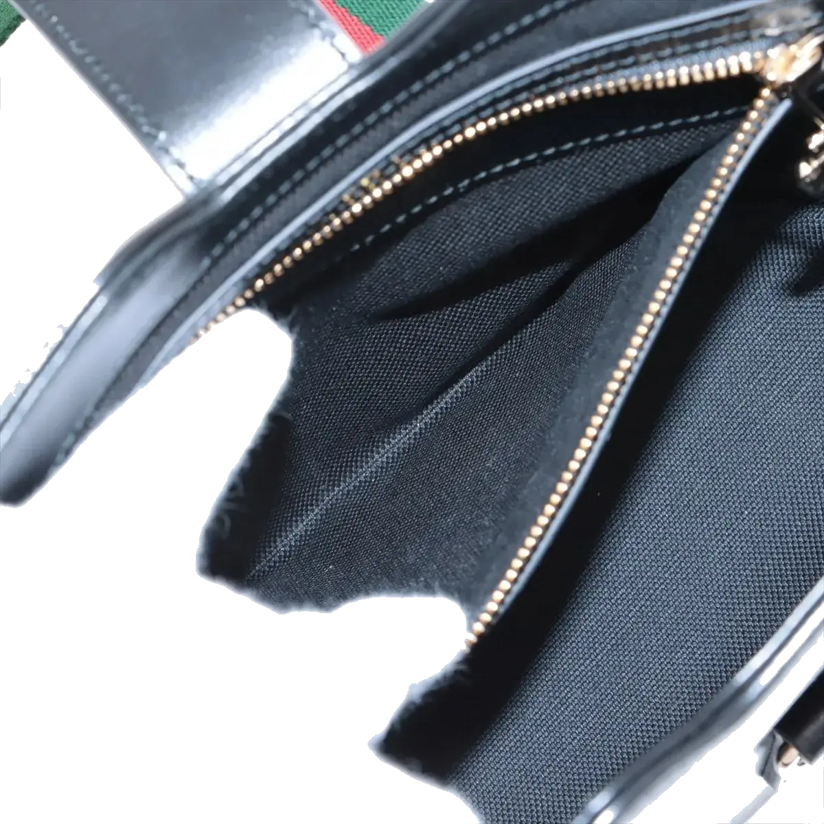 Pre-Loved Web Bucket Bag Bucket Bag Leather with Gold Hardware, Black