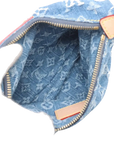 Pre-Loved Mini Pleaty Pochette Monogram Denim Mini with Gold Hardware, Blue
